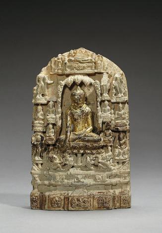 Plaque with scenes of the life of the Buddha