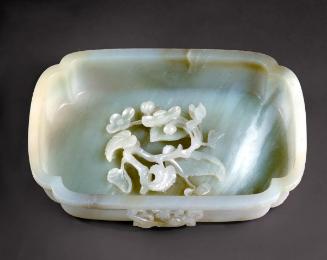 Rectangular basin with begonias in relief