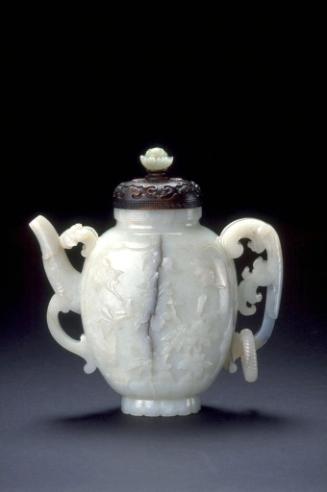 Lidded ewer with floral branches