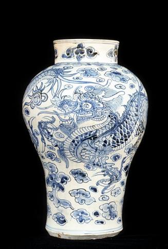 Jar with dragon and cloud designs