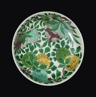Plate with design of dragons, citrons, and pomegranates