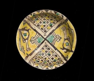 Small bowl with birds and geometrical designs