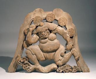 Architectural carving of the Thunder God (Raijin)
