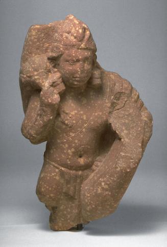 Fragment showing an attendant figure