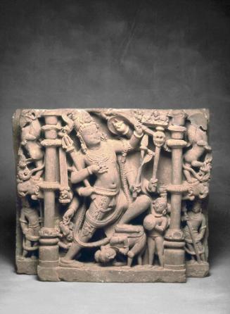 The Hindu deity Shiva as destroyer of the three cities of the demons