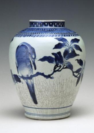 Jar with bird design