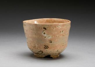 Teabowl with standing crane design