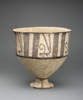Large-footed cup with decoration of wild goats