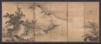 Landscape with the poets Tao Yuanming and Lin Hejing, one of a pair