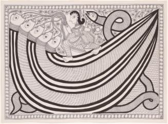 The Hindu deity Krishna overcoming the serpent Kaliya
