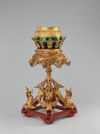 Ceremonial alms bowl with stand