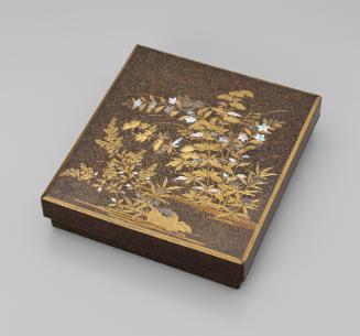 Writing box with motif of autumn plants
