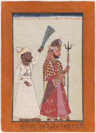 Raja Shamsher Sen of Mandi in the guise of the Hindu deity Shiva