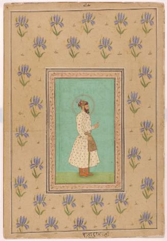 A Mughal prince, perhaps the future emperor Bahadur Shah (reigned 1701-1712) or his son Azim al-Shan (front); Page of calligraphy (back)