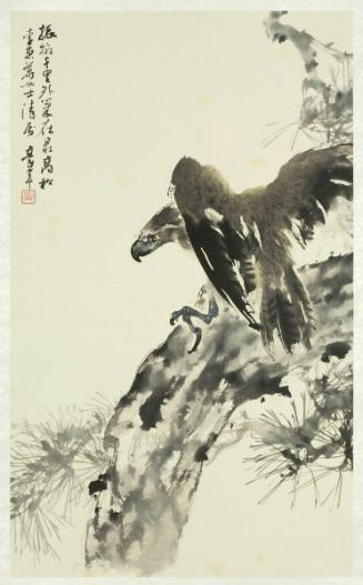 White phoenix on a pine tree – Works – Asian Art Museum