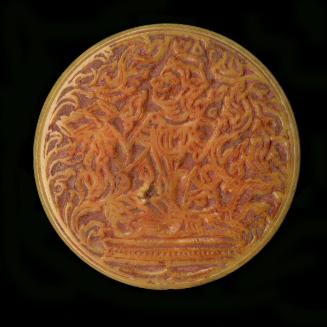 Seal with crowned figure holding a manuscript