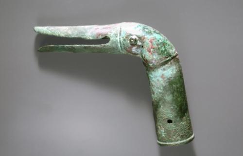 Staff finial in the shape of a goose head