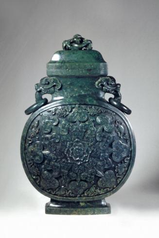 Pilgrim-shaped flask with cover