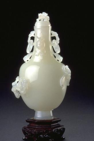 Lidded vase with mythical animals