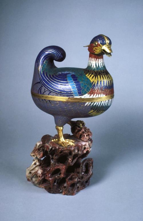 Mandarin duck on soapstone stand