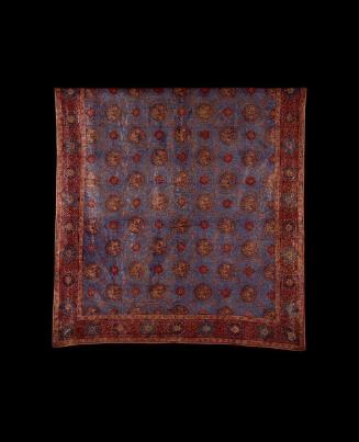 Textile with alternating roundels and eight-pointed motifs