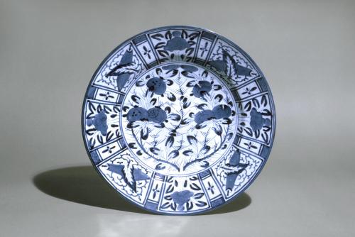Plate with design of pomegranates