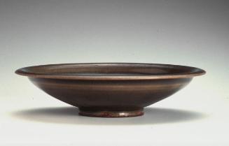 Shallow bowl with design of peony blooms
