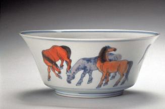Bowl with eight horses