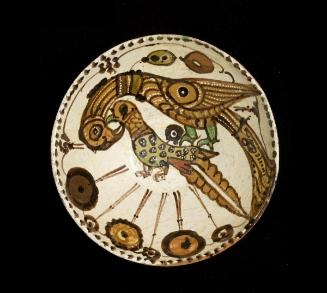 Bowl with design of two birds

