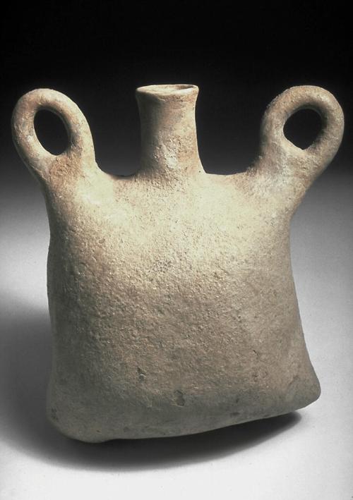 Two handled vessel in the shape of a water skin