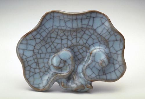 Ink palette in the shape of a fungus 
