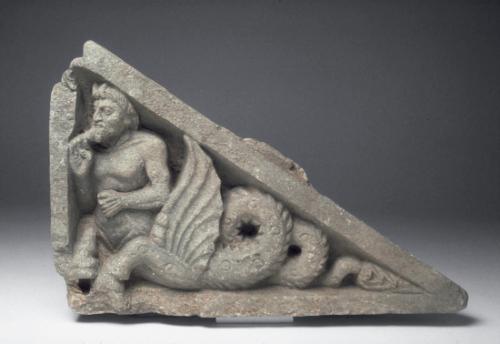 Architectural element with centaur-sea serpents

