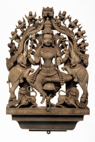 The Hindu deity Lakshmi with elephants