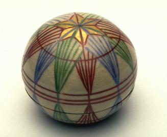 Incense container in the shape of a toy ball wrapped with thread