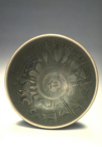 Bowl with meandering band around the mouth