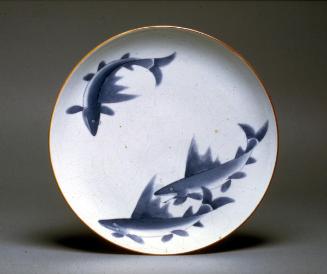 Shallow dish with three sweetfish