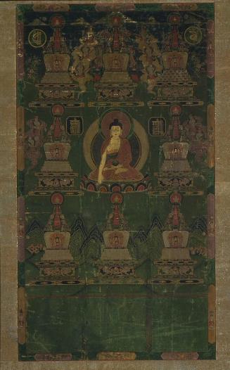 The Buddha Shakyamuni with eight stupas
