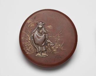 Incense container with fox disguised as a priest
