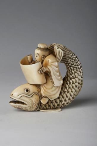 Daoist immortal Qin Gao (Kinko Sennin) riding a carp
