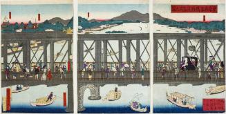 Completion of Newly Constructed Azuma Bridge in Tokyo (Tokyo Azumabashi shinchiku rakusei no zu)