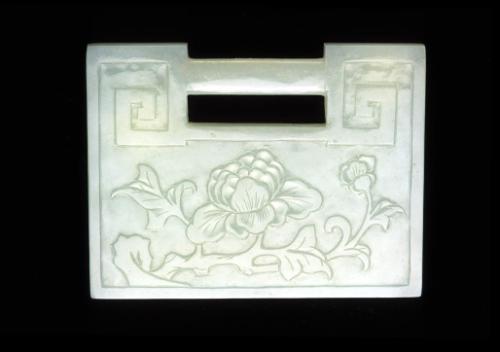 Rectangular lock with flowers
