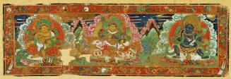 Manuscript cover with three Gods of Wealth