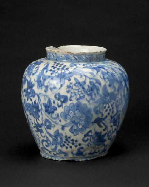 Jar with floral design