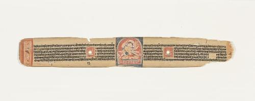 Leaf from a Buddhist manuscript, showing an eight-armed goddess