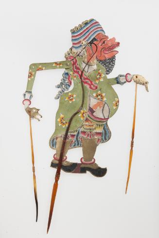 A male character, fat, bearded, in long jacket and shoes