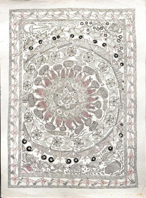 Traditional design with pond and aquatic life