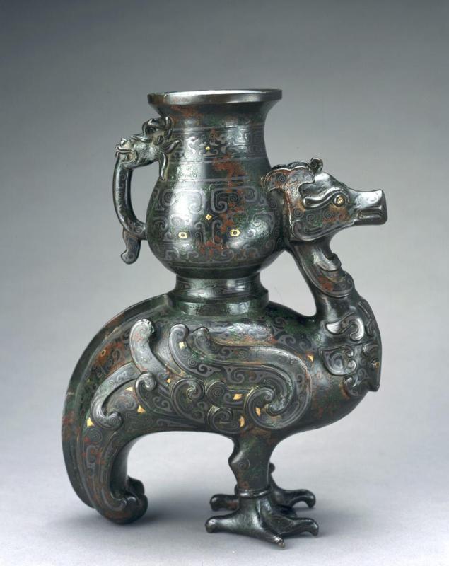 【 逆蕨手貼花文手炉 】 　ヘレニズム文化 Ceremonial vessel in the shape of a phoenix – Works – Asian Art Museum
