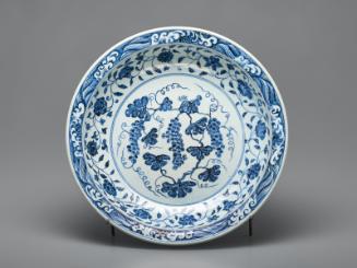 Plate with grape design, inscribed with the name of the Mughal emperor Shah Jahan