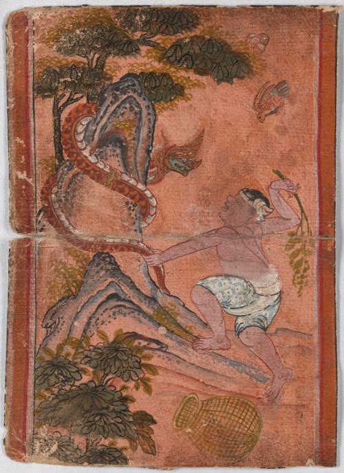 The tale of Bhuridatta, from a manuscript of scenes from the last ten previous lives of the Buddha