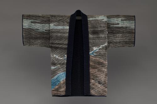 Firefighter's coat (kajibanten) with Nitta Yoshisada casting his sword on Kamakura Bay